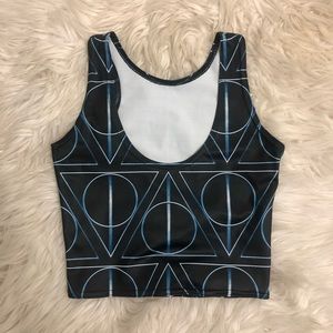 BM XS HP Deathly Hallows Reversible Crop Top